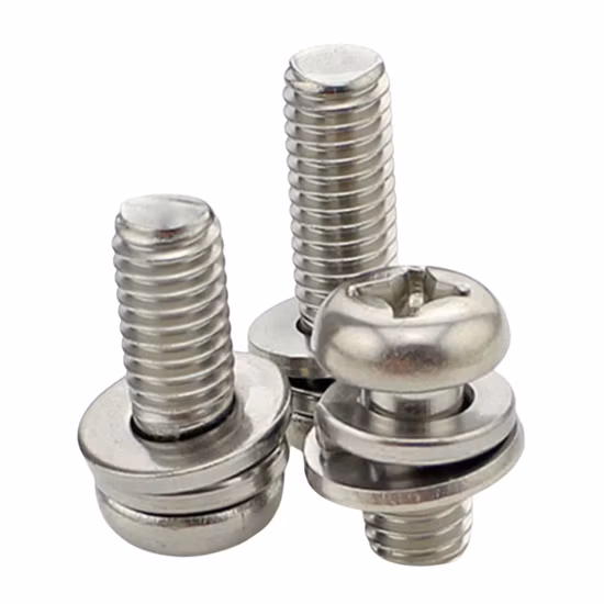 Stainless Steel Phillips Pan Head Combination Screw, Assembly Screw, Sem Screw